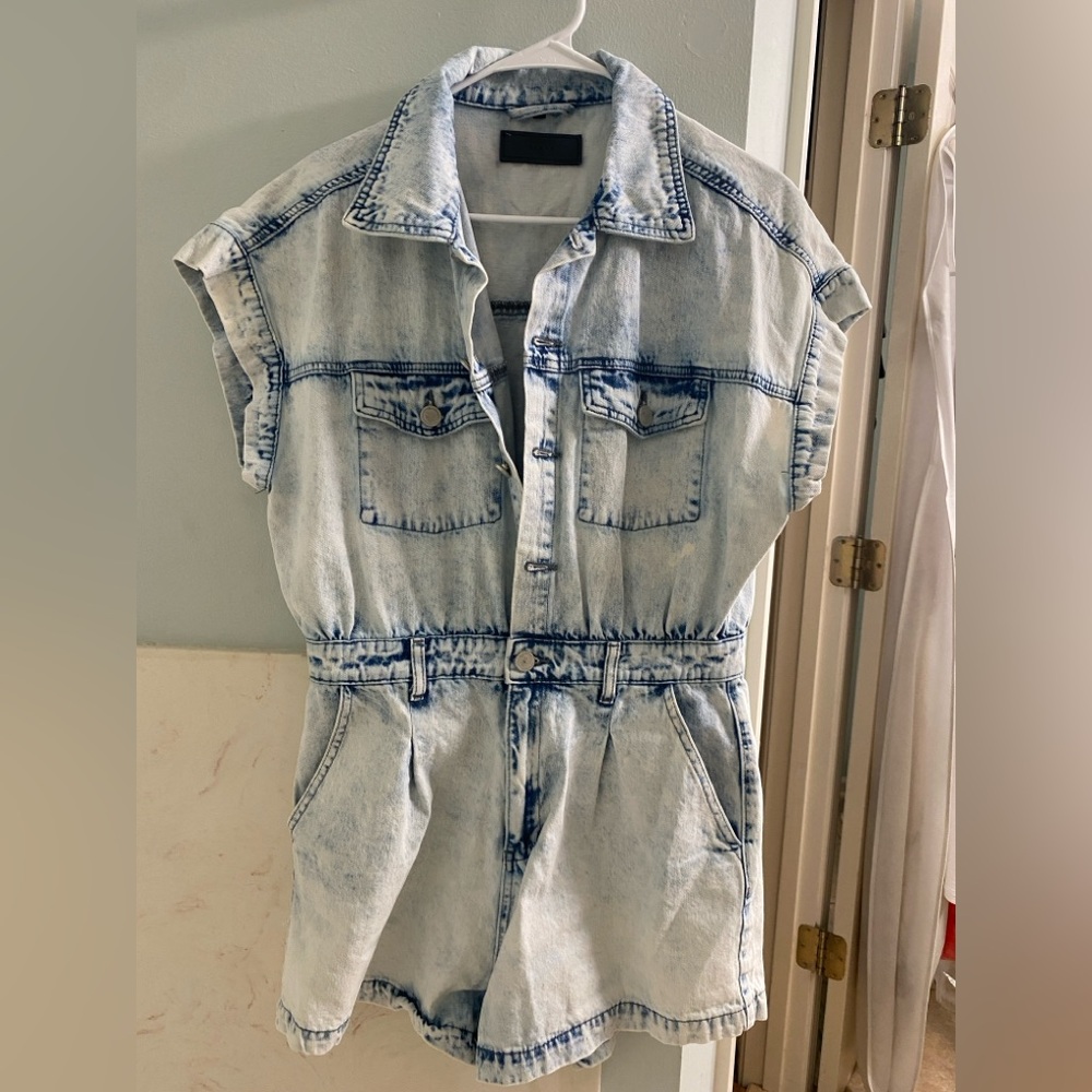 Blank NYC Light Blue Denim Romper